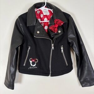 Disney Black Jacket with Red Polka Dot Lining Minnie Mouse Toddler 4